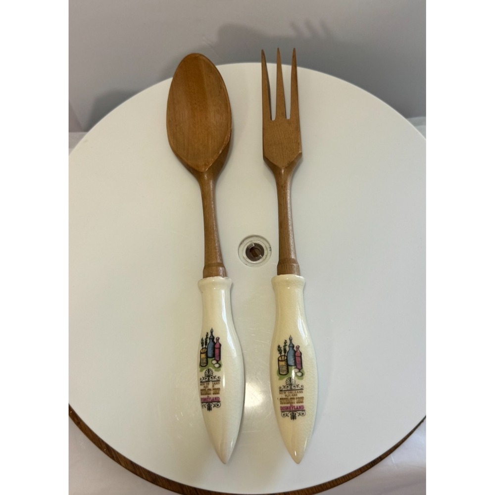 Disneyland New Orleans Square Gourmet Shop Salad Servers Vintage Disney‎ Decor